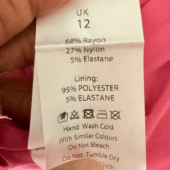 Lavish Alice Womens Hot Pink Midi Dress With Asymmetric Neckline & Draped Detail - Picture 6 of 6